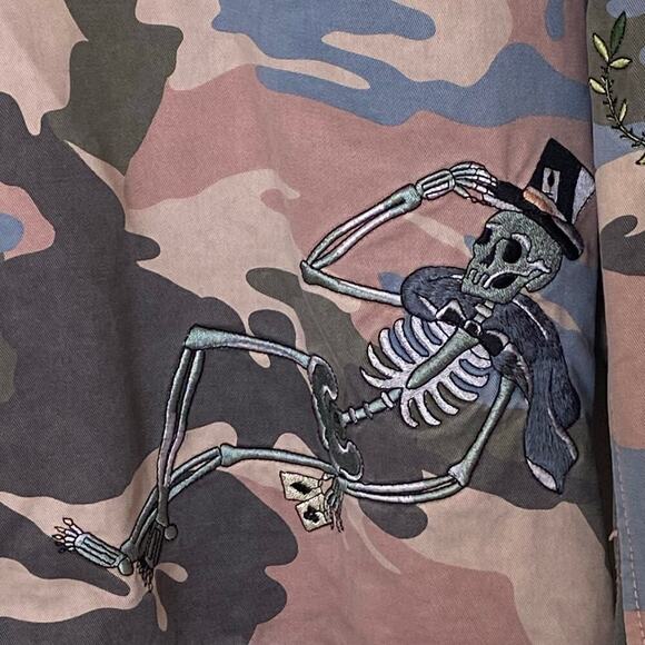 ZADIG & VOLTAIRE Kavy Camou Brode Embroidered Jacket, Size Large - Picture 13 of 15